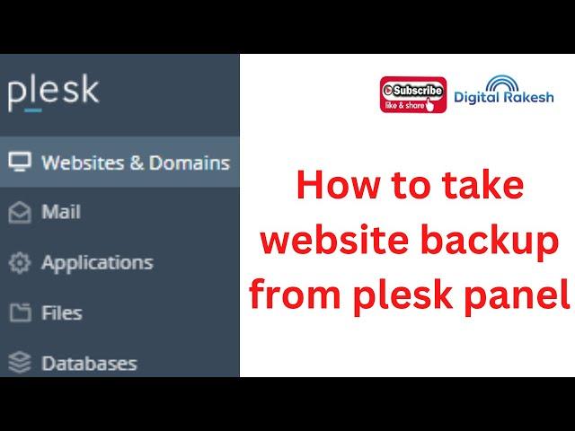 How to take website backup from plesk panel | plesk backup manager | Digital Rakesh