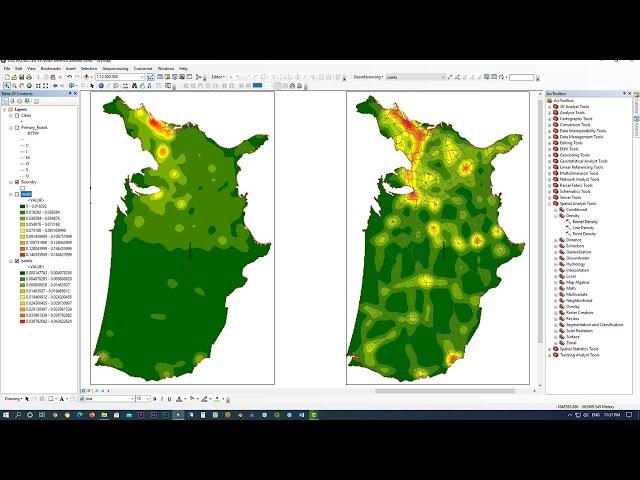 Kernel Density for Linear and Point Features in ArcGIS