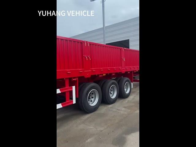 Tri Axle High Sidewall Cargo Transport Semi Trailer for Sale | 50/60/80/100/120 Ton Dropside Trailer