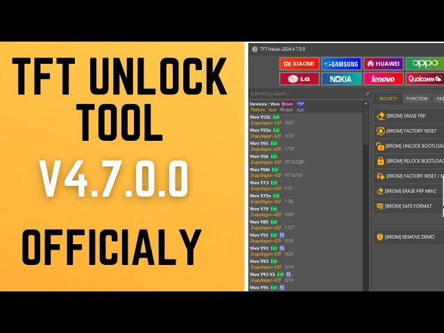 TFT UNLOCK TOOL 4.7.0.0 | No Server Need | Free New update | Best Tool 2024