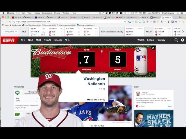 espn mlb scoreboard demo