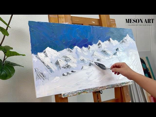 Large 3D Snow Mountain Skier Texture Painting Snow Mountain Skier Texture Canvas Wall Art