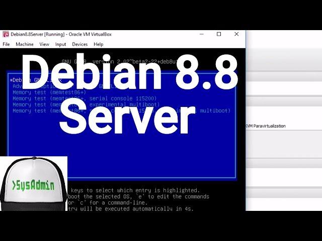 Debian GNU/Linux 8.8 Server Installation (No GUI) + Guest Additions on Oracle VirtualBox [2017]