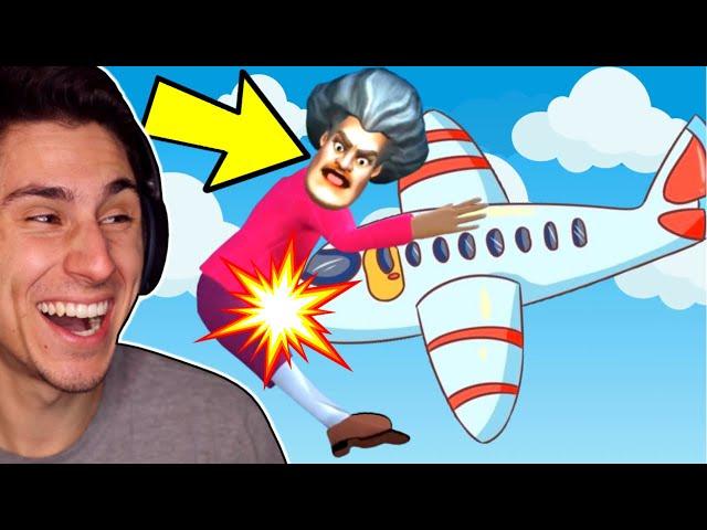 I HIT HER WITH A PLANE! | Scary Teacher 3D