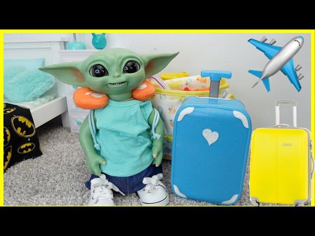 Baby Yoda Packing Suitcase for Vacation ️