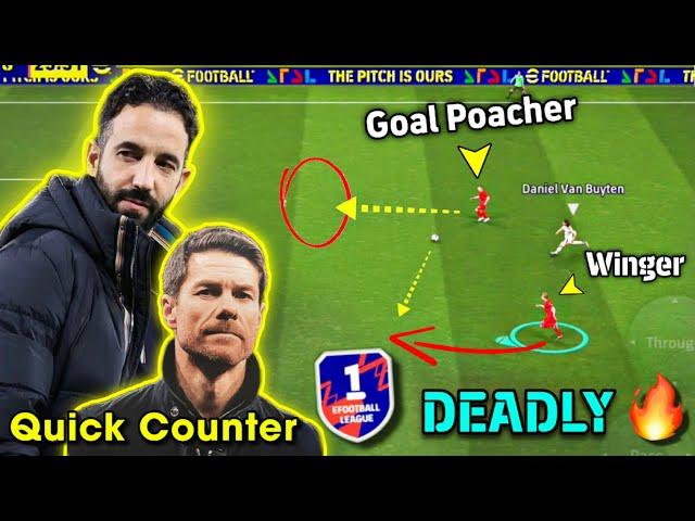 100% Best Quick Counter Formation In eFootball 2025  eFootball 2025 Best Formation !!