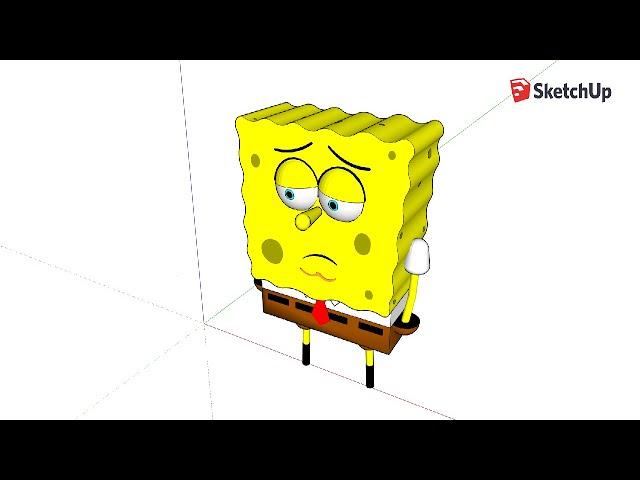 How to 3d model spongebob on sketchup online (HD)