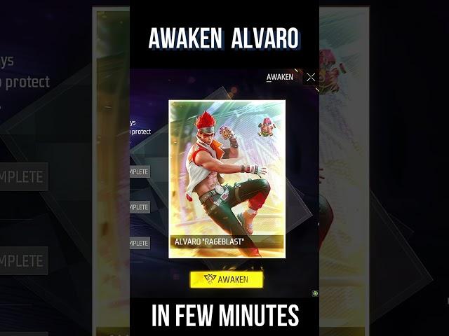 Awaken Alvaro in Few Minutes | Free Fire Alvaro Awakening Missions Complete #freefire #srikantaff