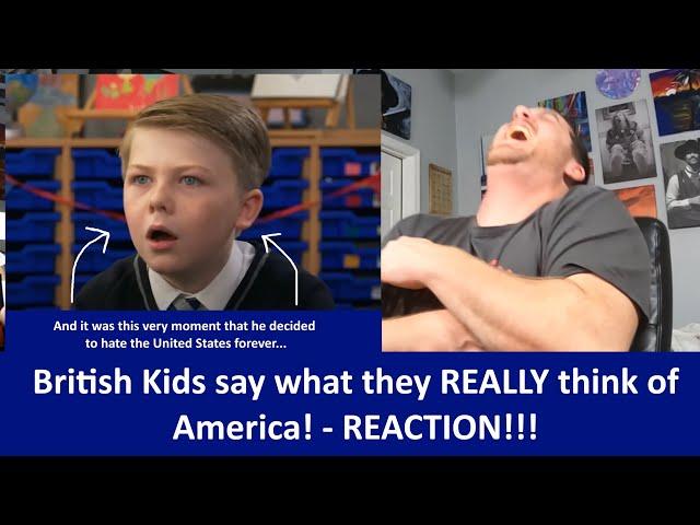 American Reacts to British Kids Say What They REALLY Think of American - Russell Howard REACTION