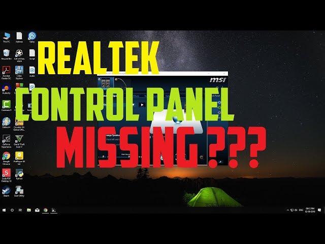 Realtek HD Audio Manager Missing(Fixed)