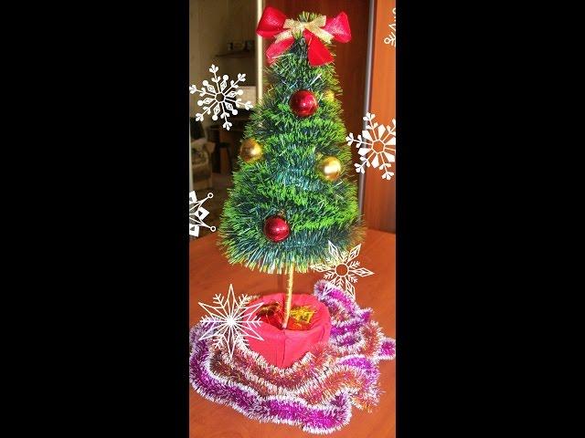 Как сделать ёлочку своими руками из мишуры. Christmas tree