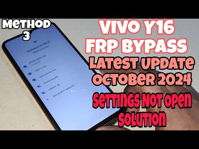 Vivo Y16 Frp Bypass Android 12 ll New Trick To Bypass Google Account ll Latest Update October 2024