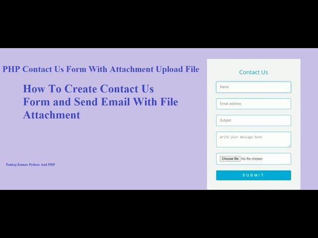 How to send Email through Contact Us | PHP Contact Us Form With Attachment File