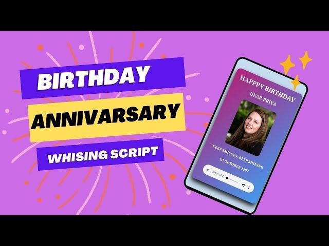 Birthday And Anniversary Wishing Website || Wishing Script || Viral Script || BDK Singh Ji