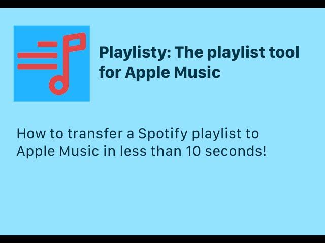 Transfer a Spotify playlist to Apple Music in less than 10 seconds