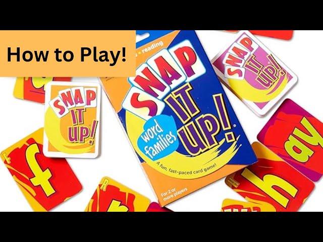 How to Play Snap It Up! Word Families Edition / Tutoring / Small Group / Learning Games