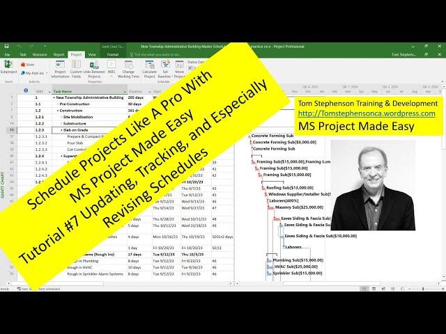 How to Update & Revise a Project Schedule, MS Project Made Easy Tutorial 7