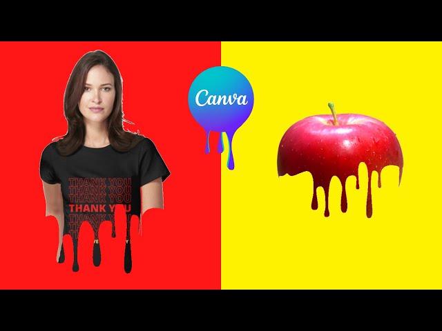 How to create Paint Drip Effect with canva | canav tutorial