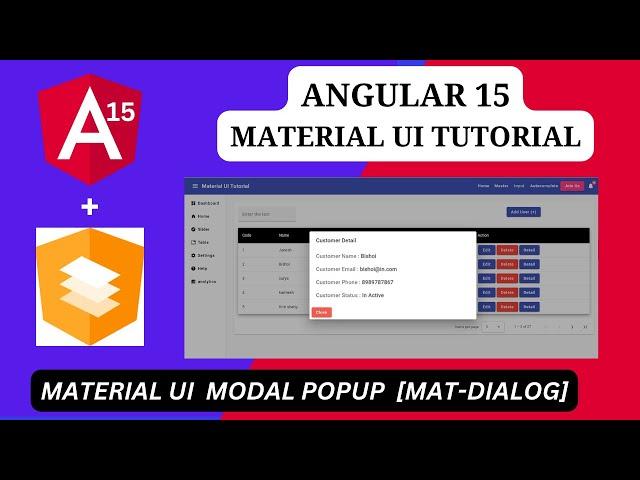 MAT-DIALOG | Multiple Modal popup in  same component |angular material UI  | Nihira Techiees