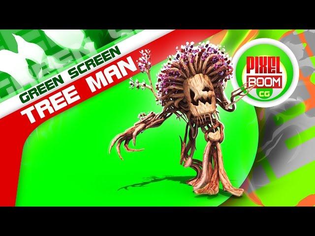 Green Screen Tree Man Monster Walk Run Attack - Footage PixelBoom CG