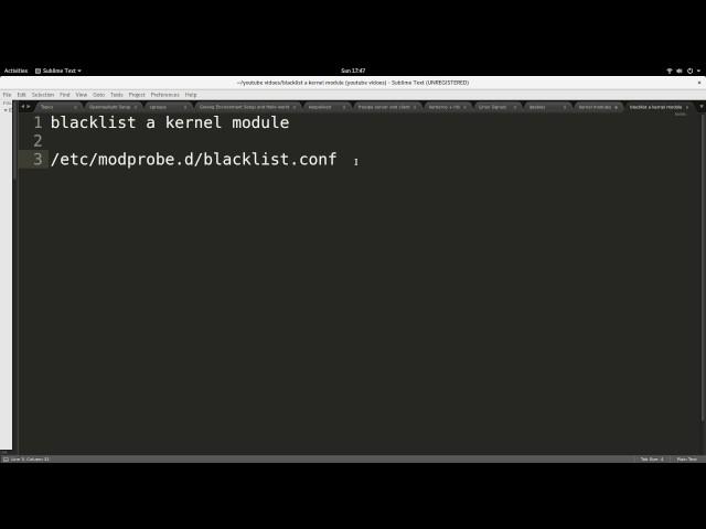 Blacklisting a kernel module