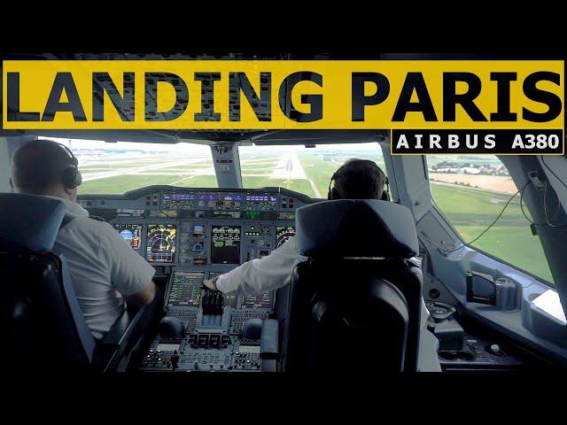 A380 Cockpit Landing Paris - Pilot Alexander and Captain Nel Mark