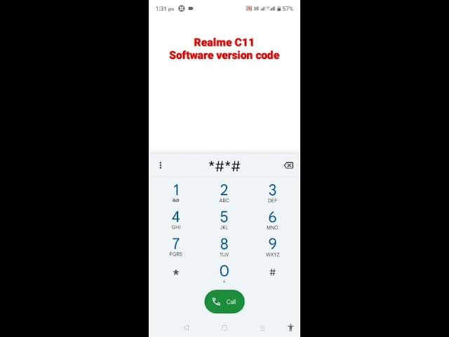 #short Realme C11 2021 Software version Code Dial