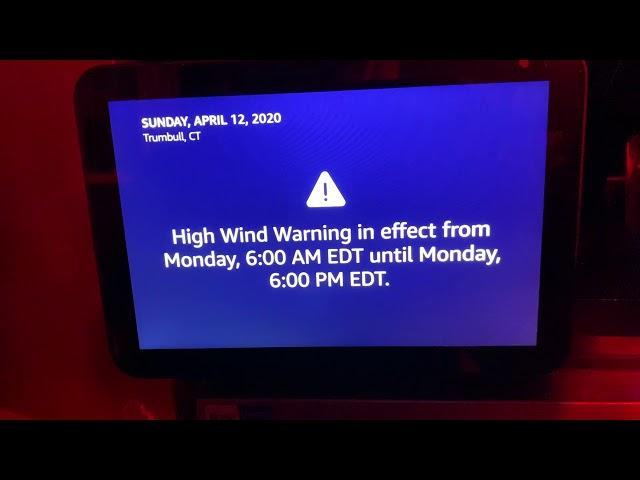 Amazon Alexa weather warning and forecast demonstration (4/12/20)