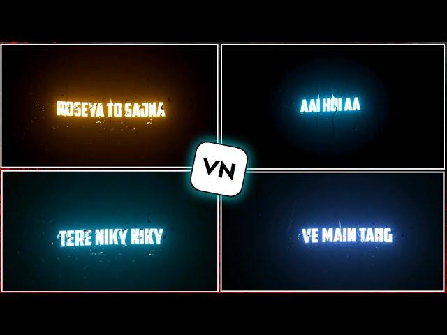 How To Make Glowing Text Song Video Editing In Vn App || Black Screen Glow Lyrics Edit Tutorial