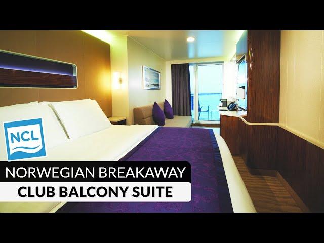 NCL Breakaway | Club Balcony Suite with Large Balcony Tour & Review 4K | Norwegian Cruise Lines