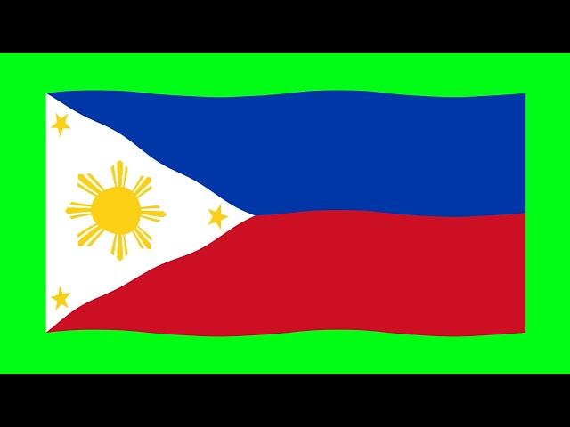 Green Screen Philippines Flag | Green Screen Philippines Waving Flag | Philippines Animation Flag