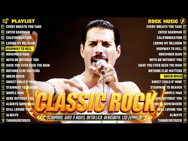 Top 50 Classic Rock Songs of All Time  Bon Jovi, U2, Queen, Scorpions, Guns N Roses