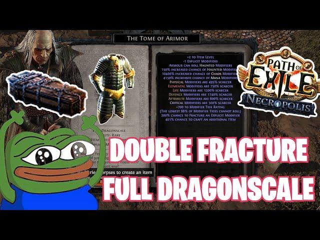 CRAFTING A DOUBLE FRACTURE i86 FULL DRAGONSCALE IN THE GRAVEYARD - [Path of Exile Necropolis 3.24]