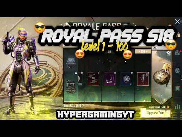 Pubg Mobile Royale Pass Season 18 Level:1-100 ! | S18 Leak's Free Redeem Rewards | Skin's !