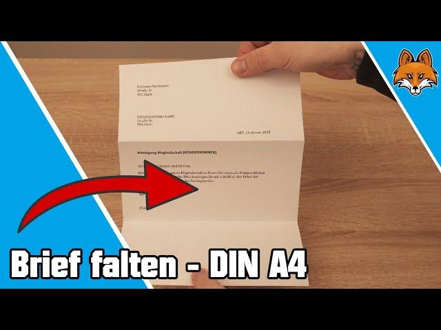 Brief falten - DIN A4 für den Briefumschlag 