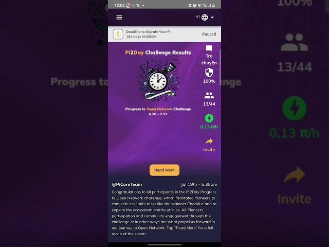 Cập Nhật Thông Báo Mới App Pi Network