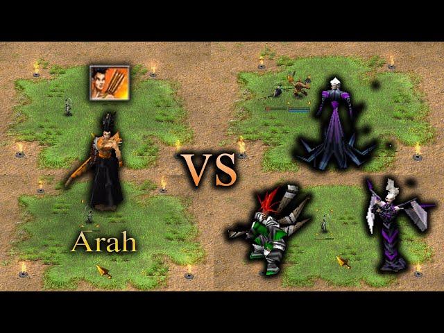 Battle Realms - Arah vs 3 Range Units and Range Heroes!