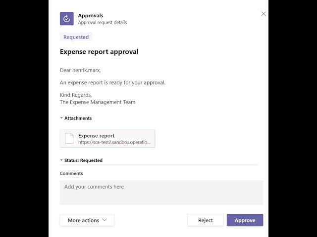 Using Microsoft Teams to approve workflow work items from Dynamics 365 Finance and Operations.