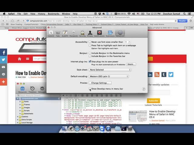 How to Enable Develop Menu of Safari in Mac OS X