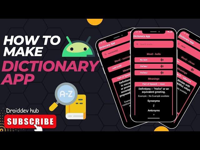 How to make a dictionary app in Android studio (2024) | REST API | JAVA | Android Project