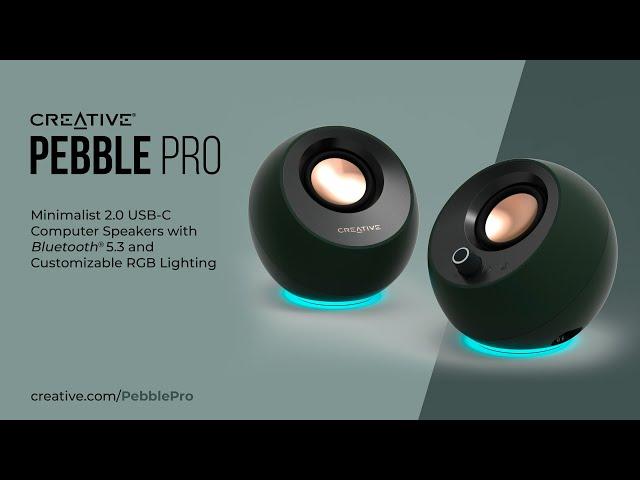 Creative Pebble Pro - Minimalist 2.0 USB-C Computer Speakers with Bluetooth® 5.3 and RGB Lighting