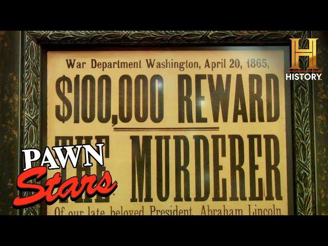 Pawn Stars: John Wilkes Booth Wanted Poster Makes SERIOUS Money (Season 4)