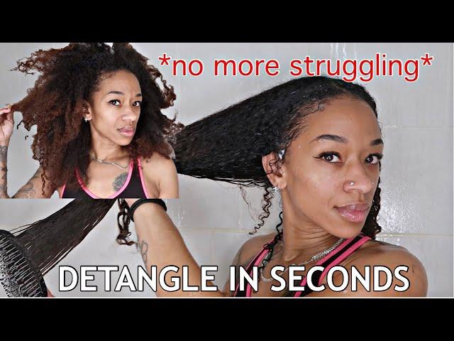 How To DETANGLE DRY MATTED NATURAL w/ EASE| EASY HAIR HACK!!