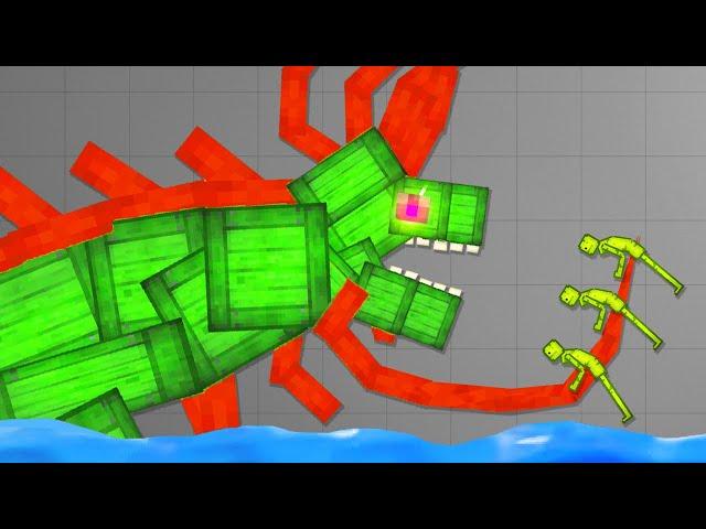 WORLD'S LARGEST EVIL Dragon EATS RAGDOLLS in Melon Sandbox Playground