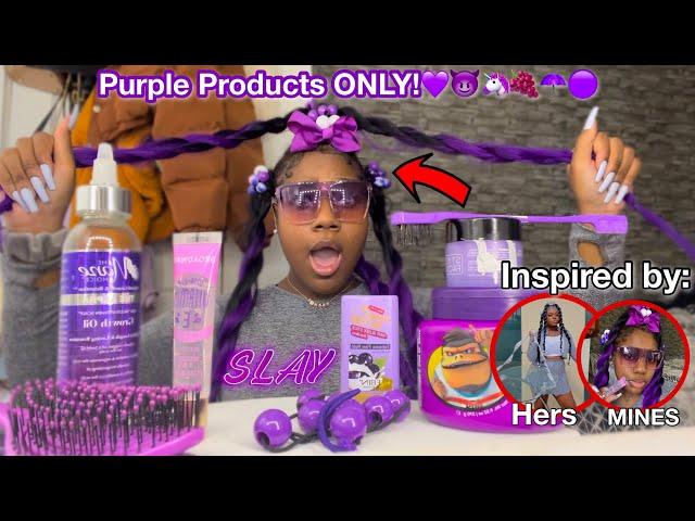 Doing my Hair Only Using PURPLE Hair Pr0ducts WITH a SPICE!