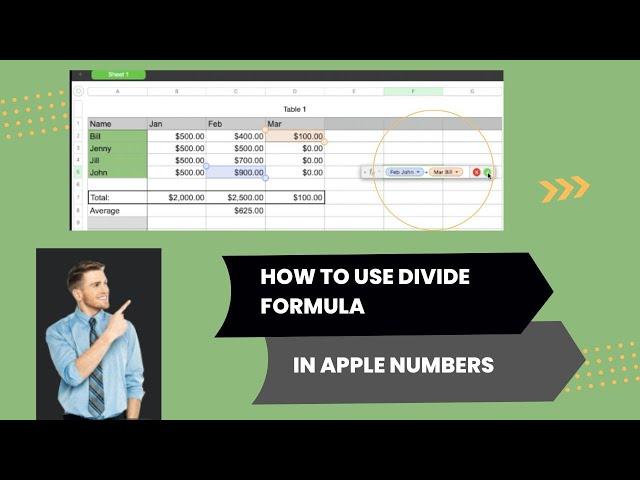 How To Use Divide Formula For Cells In Apple Numbers