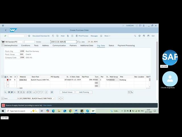 Self learning SAP MM Class videos from RD