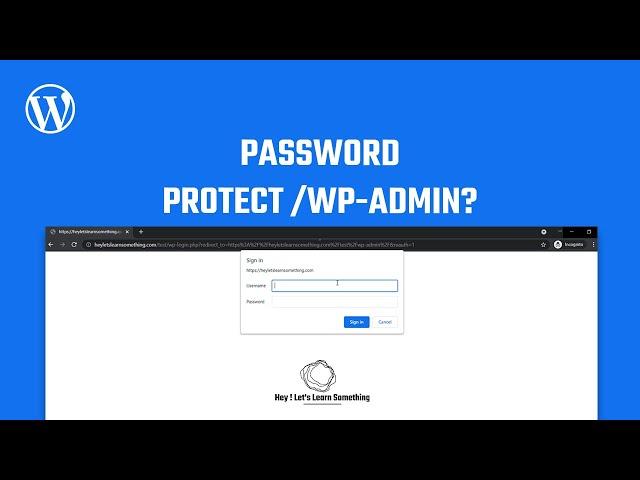 WordPress login: How to password protect wp-login.php /wp-admin using htaccess? | Brute force attack