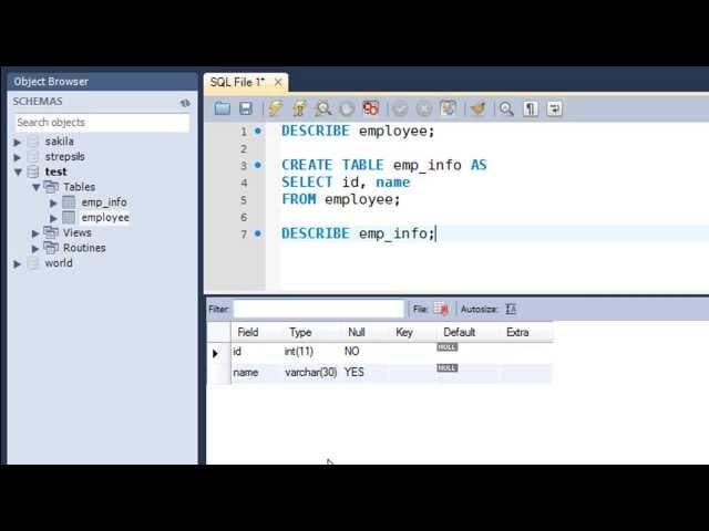 SQL Tutorial - 10: Creating Tables from Other Tables