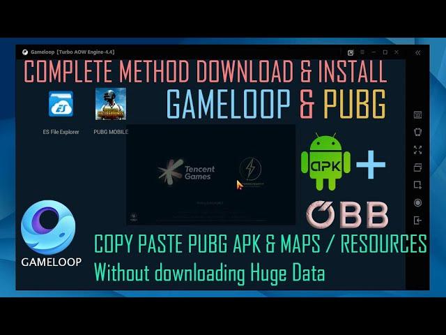 Complete Method Download & Install Gameloop & Pubg | Copy Paste Pubg APK and OBB in Gameloop